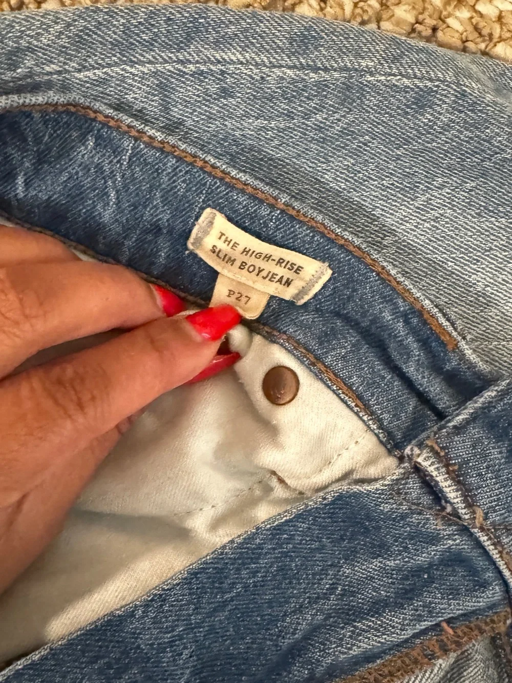 Madewell Light Blue Boyfriend with Knee Distress, the High Rise Slim Boyjean